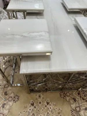 للبيع طاولات رخام باستيل فضي