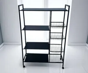 ميز رفوف حديد 4 سلات للتخزين