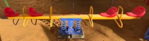 Heavy-Duty 4-Seater Spring Seesaw for Kids – Metal & Plastic, Outdoor Playground