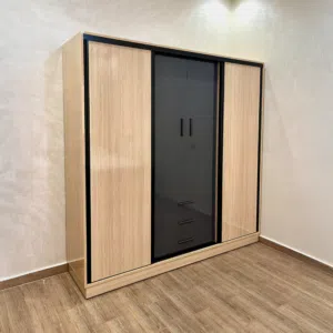 خزانة ملابس جديدة 2 أبواب منزلقة مع أدراج ورفوف