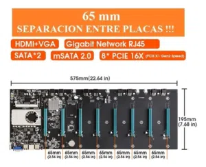 Motherboard BTC-S37 Motherboard with Onboard Intel Celeron 847 CPU 8 PCI-E 16X Slots Gigabit Network