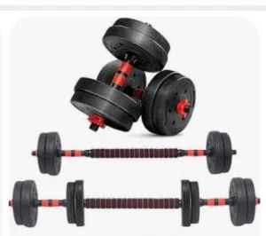 2 in 1 dumbbells can also become barbell.one dumbbell is 5kg and other is 5kg