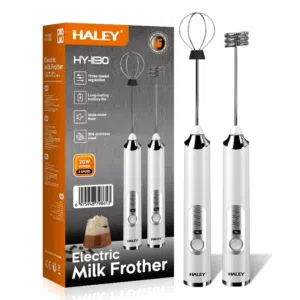 خافق حليب كهربائي HALEY – Electric Milk Frother بتعمل رغوة حليب كثيفة خلال ثواني، لابتة، كابتشينو، ن
