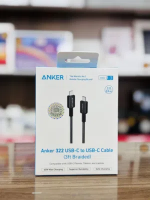 شاحن انكر اصلي مع ضمان 18 شهر Anker 322 USB-C To USB-C Cable  6ft Braided