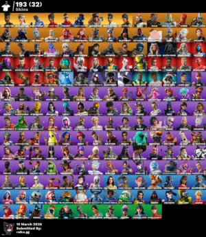 حساب فورت نايت سوني سكنات 204 توني شاري الباتل باس وحزمه الشهريه و الموسيقى فيه 1100 فيبوكس.