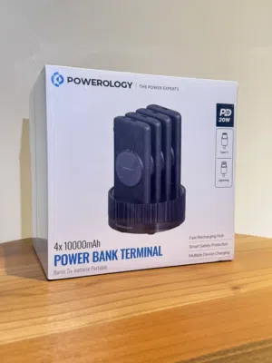 Powerology 4 in 1 Power Station 10000mAh PD 100W QC Wireless Power Bank – Black