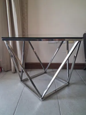 Glass coffee table.