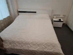 Home Centre King Bed (180x200) + Mattress + Nightstand