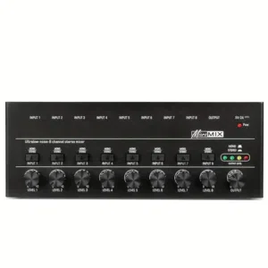 8Channels Mini Sound Mixer Audio  Low-Noise Line Mixer