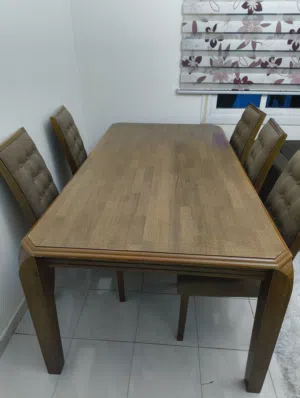 6-Chair Wooden Dining Table Set – Good Condition (Needs Minor Cleaning)