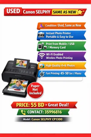 Canon SELPHY Portable Photo Printer – Same as New