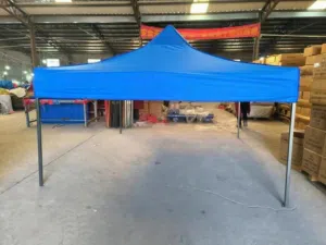 مظلة كازبو خيمة ازرق مقاس 3متر حديدثقيل مكلفن حراري ابيض سهلة الفتح والتسكير والحملة والنقل والتخزين