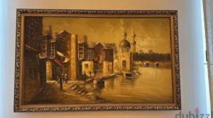 لوحة زيتية راقية/ كادر ذهبي