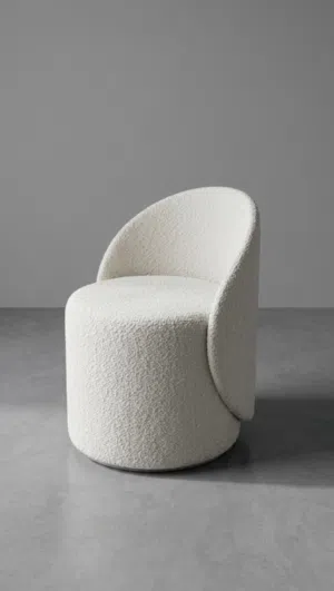 Modern Minimalist Bouclé Accent Chair  - Custom Hand-Finished - Custom Furniture