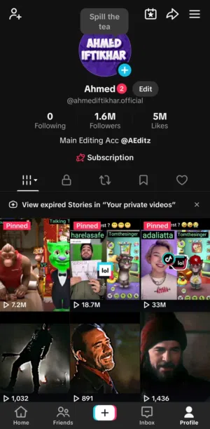 1.6 Million Followers TikTok Account For Sale