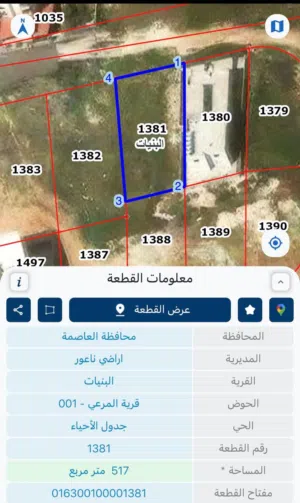 ارض للبيع في البنيات