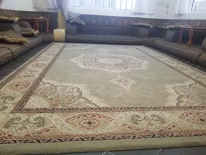 سجاد تركي هانوفر نخب أول مليون و نص غرزة بالمتر 5 نجوم مقاس 2 × 3 متر سمك محترم زيتوني اخضر بيج