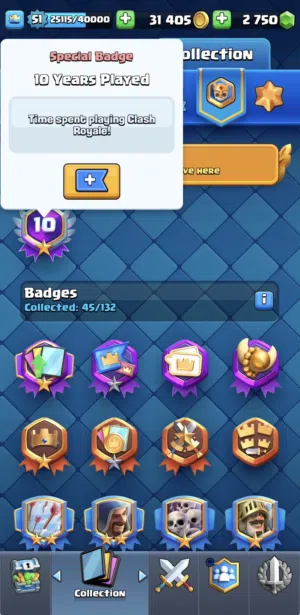 10 Years old Clash Royale account