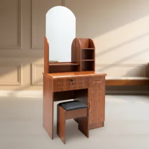 طاولة زينة أنيقة بمرآة ورفوف تخزين لون كرزي - D/T 9806