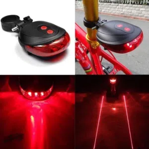 Cycling Bicycle Bike Tail 2 Laser + 5 LED Flashing Lamp Light Rear Safety Warning