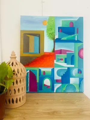 Perspective Art Acrylic on Canvas Size: 500 × 600 mm