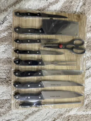 Brand New Royal Green 11-Piece Cutting Board & Knife Set