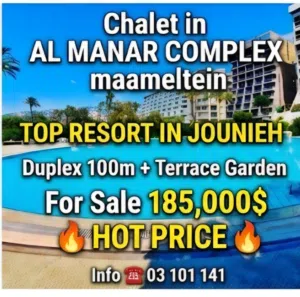 chalet duplex in AL manar mameltein + garden -- hot price --