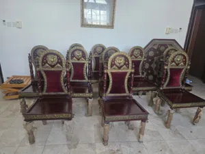 Sofa and Dining Table with Chairs