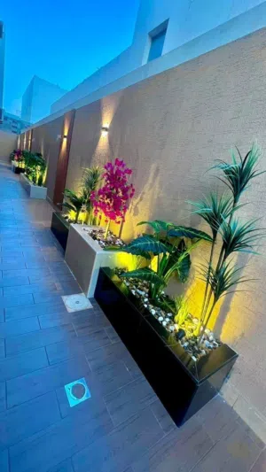 تنسيق حدائق الكويت مظلات عشب صناعي بديل خشب