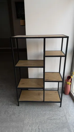 Shelving unit TRAPPEDAL 5 shel.oak/black