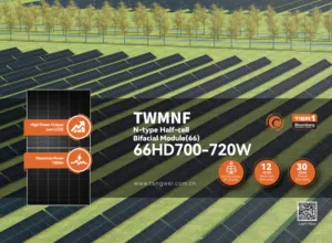 TONGWEI 700–720W Solar Panel Monocrystalline High-Efficiency HD Module Utility & Commercial Use