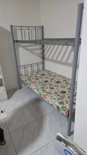 سرير دبل حديد مستعمل رصاصى