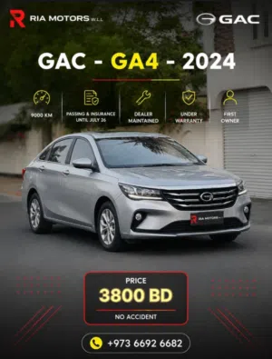 FOR SALE – 2024 GAC GA4 (LOW MILEAGE)