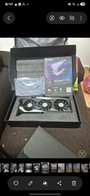 كرت شاشه 3070Ti من جيجابايت شبه جديد مش مفتوح حرارته 70تحت الضغط بلتجريب والضمان
