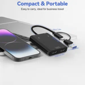 محول  USB3/Type-C    إلى شاشتين HDMI (MST) – HD062 USB3/Type-C to Dual HDMI MST Adapter – Model HD06