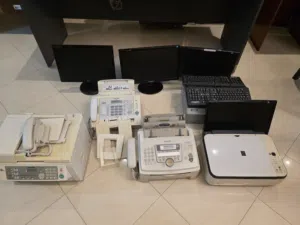 office equipment. monitors, printers, fax machines