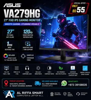 ASUS VA279HG 27" FHD IPS Gaming Monitor  120Hz  1ms  BD 58 Only