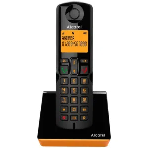 تلفون ارضي لاسلكي الكتيل Alcatel S280 DECT Phone Caller ID Black, Orange