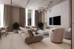 مشروع فلل متلاصقة قيد الإنشاء للبيع في رجم عميش – تصميم عصري
