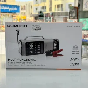 Porodo Multi Functional Jump Starter Grey/Black / Multifunctional Kump Starter in Oman