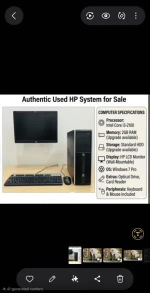 Authentic Used HP Desktop System for Sale