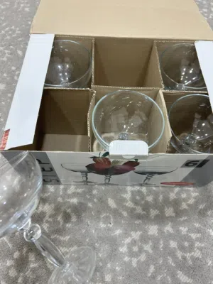 Set of 5 Paşabahçe Stemmed Dessert / Coupe Glasses (Boxed)