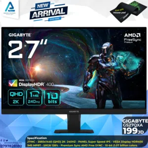 شاشة جيجابايت Monitor Gigabyte 27inch 2k 240Hz بافضل الاسعار