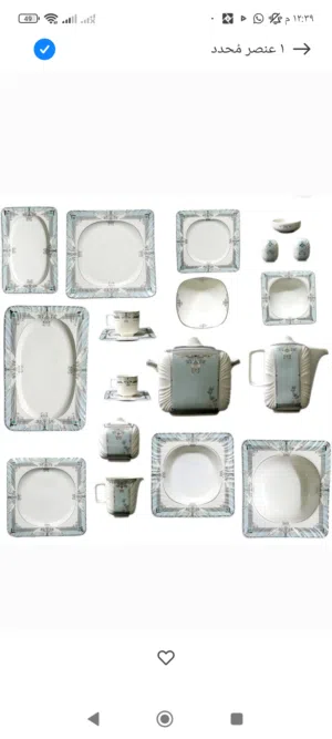 طقم صيني فتحي محمود جديد بحالته جهاز عروسة