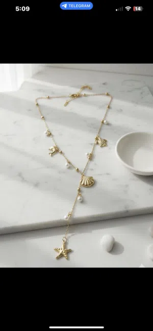 ocean-themed Y-necklace