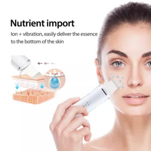 جهاز تنظيف البشرة بعمق بالموجات التراسونيك تنظيف الزيوان و الجلد سكن سكرابر Ultrasonic Skin Scrubber