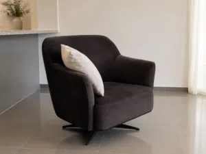 Dark Brown Swivel Armchair – Excellent Condition