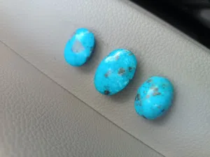 3 Pcs Natural Firoza (Turquoise) Cabochon Stones – High Quality