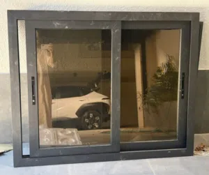 نافذة سلايدنج جديدة رمادية (عرض 1.2م * ارتفاع 1م)