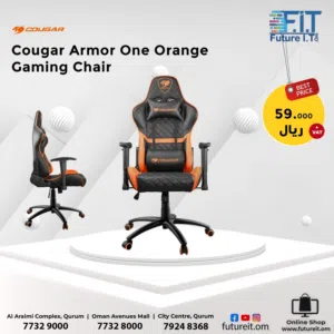Cougar Gaming Chair Armor One, Steel-Frame, Breathable Pvc Leather, 180° Recliner System, 120Kg Weig